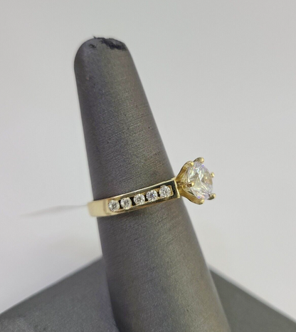Real 10k Yellow Gold Ring Wedding Engagement Casual 10Kt Genuine All Sizes , For Ladies