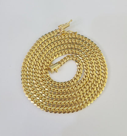 18k Real Solid Miami Cuban Chain 