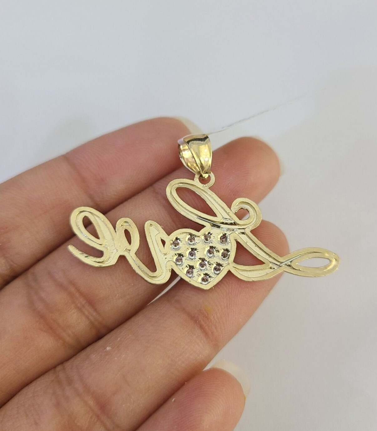10K gold LOVE charm pendant