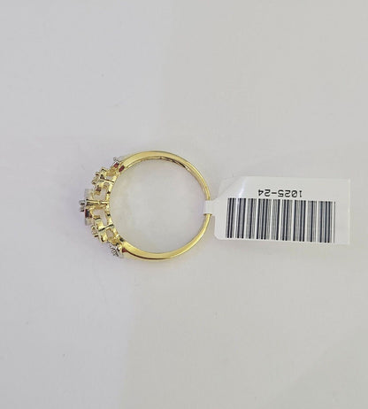 Real 10k Yellow Gold Heart Shape Ladies Ring 10Kt Genuine All Sizes