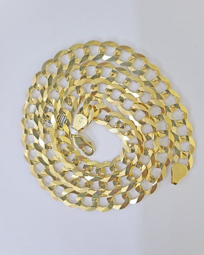 14k Gold Cuban Curb Link chain 9mm Solid 24 Inch Real Yellow Gold