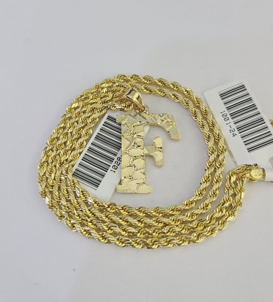 10k gold initial F necklace