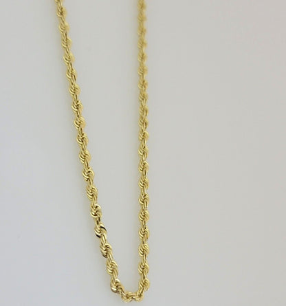 Real 10k Gold Chain Necklace Rope 20 Inch 2.5mm Diamond Cut Solid 10kt Men Women