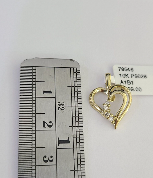 10K Real Heart Charm Pendant Gold 10kt Genuine Yellow