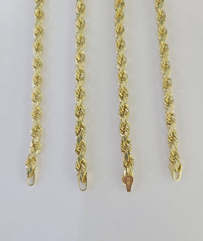 14k Real Rope Chain Necklace 4mm 18"-26" Inch Yellow Gold Men Women Genuine