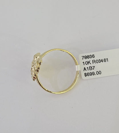 Real 10k Nugget Ring Yellow Gold Casual Ring 10kt Genuine All Sizes