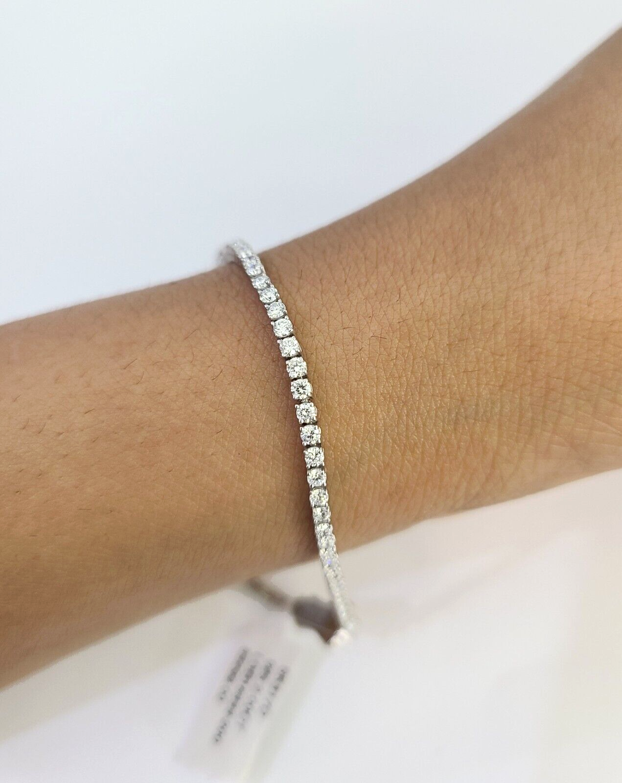 Sterling Silver Lab-Grown Diamond Bracelet Women Ladies 7 REAL Genuine 925