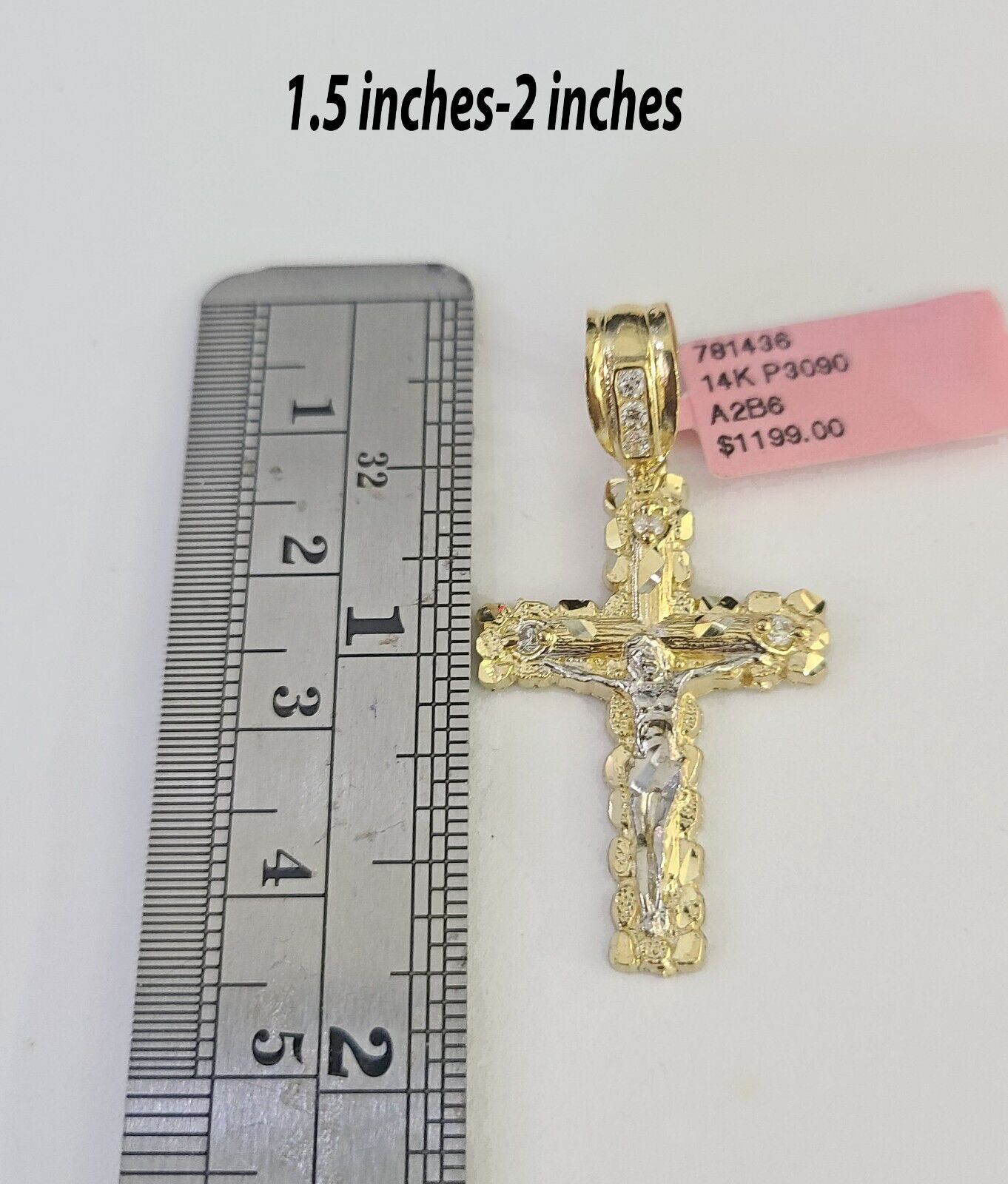 14k Jesus cross pendant