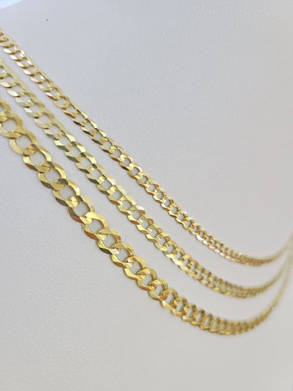 10k Gold Cuban Curb Necklace Chain 3mm 4mm 5mm 18-28 Inches 10kt Yellow Real