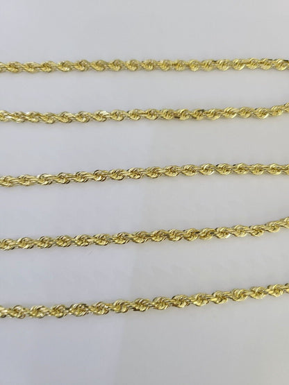 14k Solid Rope Chain Necklace 3mm 18"-28" Inch Yellow Gold Men Women 14Kt