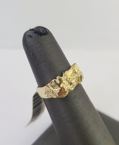 Real 10k Nugget Ring Yellow Gold Casual Ring 10kt Genuine All Sizes / Unisex