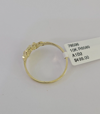Real 10k Yellow Gold Nugget Ring / Casual band /  All Sizes