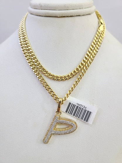 P initial pendant close-up