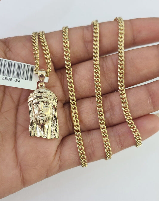 Gold Jesus head charm