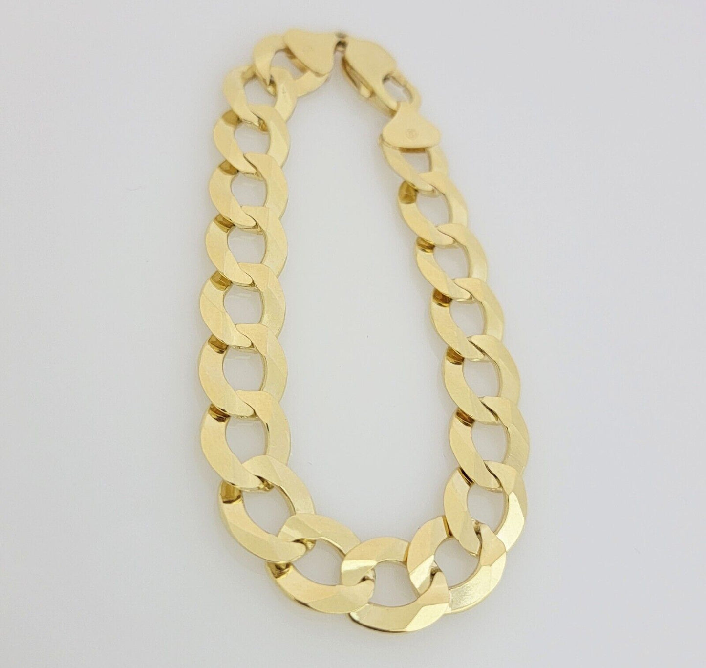 14k Yellow Gold Bracelet Cuban Curb Link 8.5" 12mm Thick SOLID REAL 14kt Men's