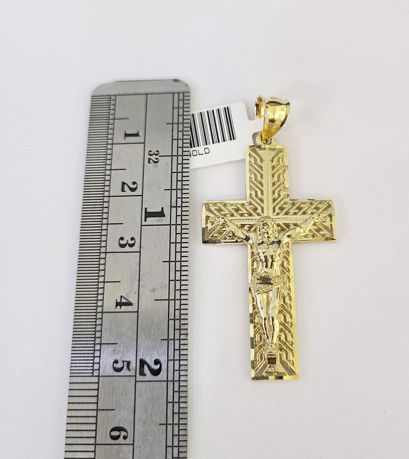 10K gold Franco chain necklace with Jesus cross pendant charm (20–26 inch, 3mm) by Reva Jeweler