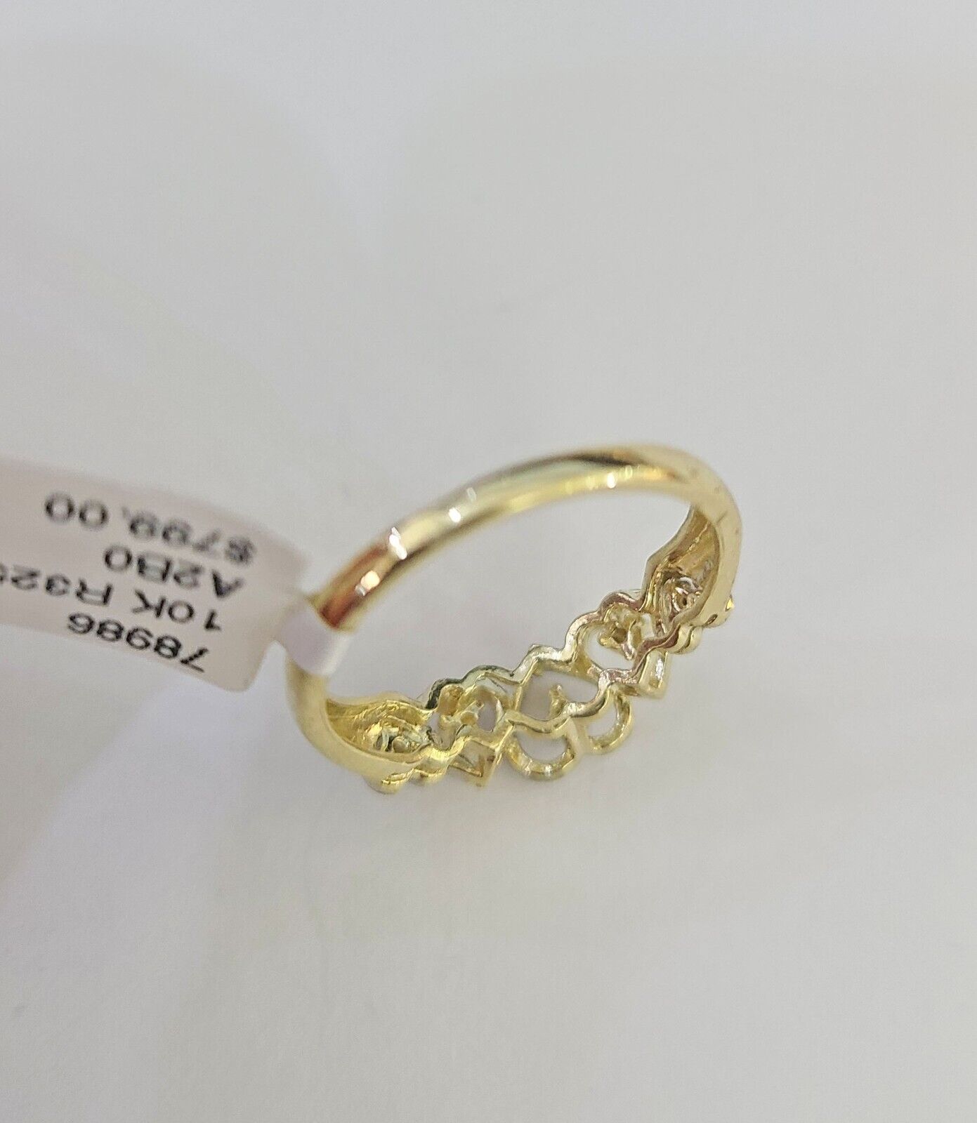 Real 10k Yellow Gold Heart Shape Ladies Ring 10Kt Genuine All Sizes