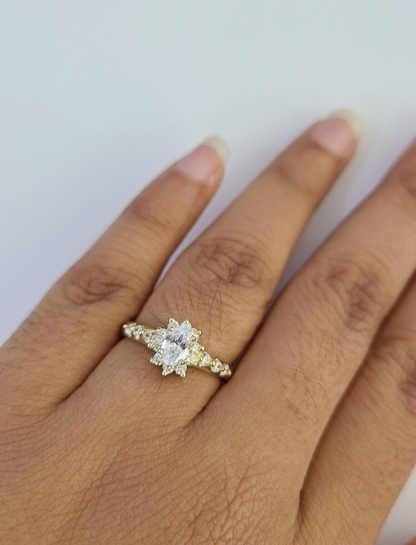 Real 10k Yellow Gold Ring Wedding Engagement Casual 10Kt Genuine All Sizes / Female