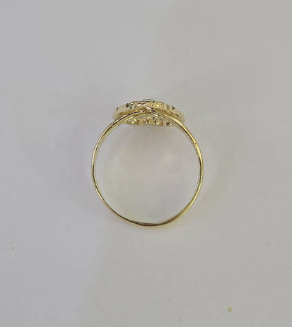 Real 10k Nugget Heart Ring Band Wedding Engagement Women Yellow Gold All Sizes