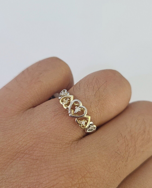 Real 10k Yellow Gold Heart Shape Ladies Ring 10Kt Genuine All Sizes