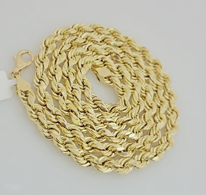 10k Yellow Gold Rope Necklace Chain 7mm 20" 22" 24" 26" 28" 30 Inch REAL 10k Men