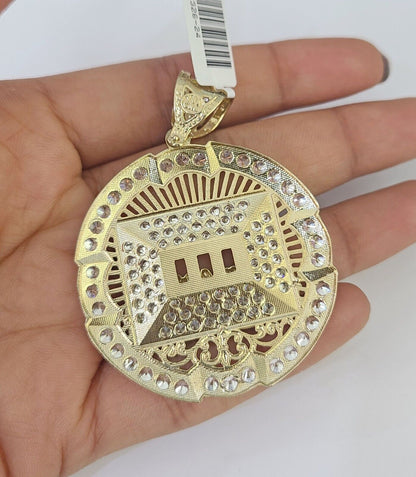 Close-up detailed view of 10K yellow gold Last Supper pendant charm