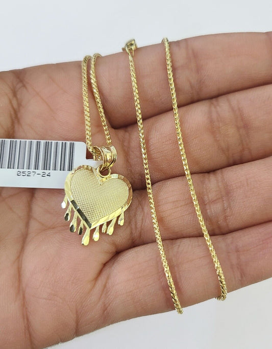 Full view of heart pendant necklace