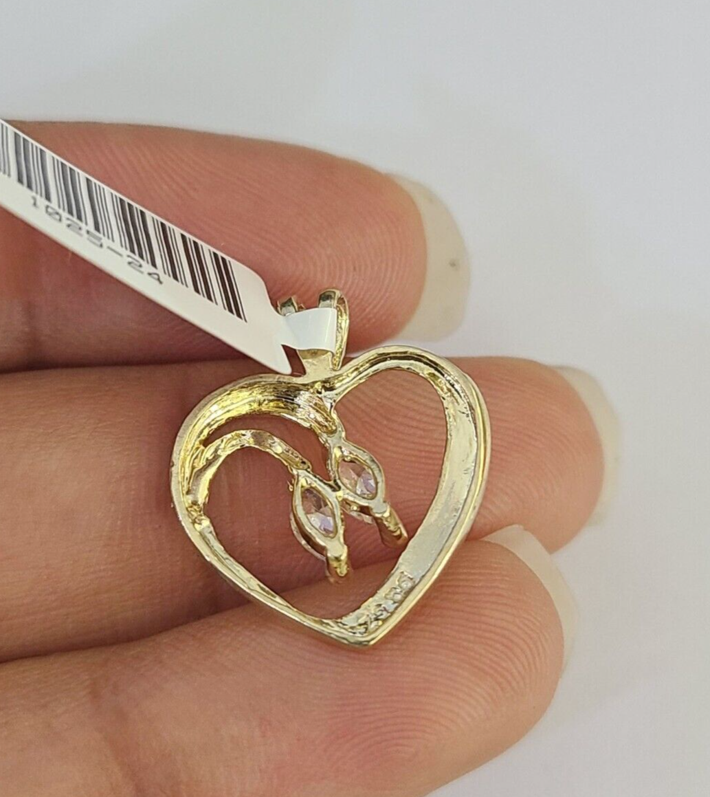 10K gold heart charm pendant
