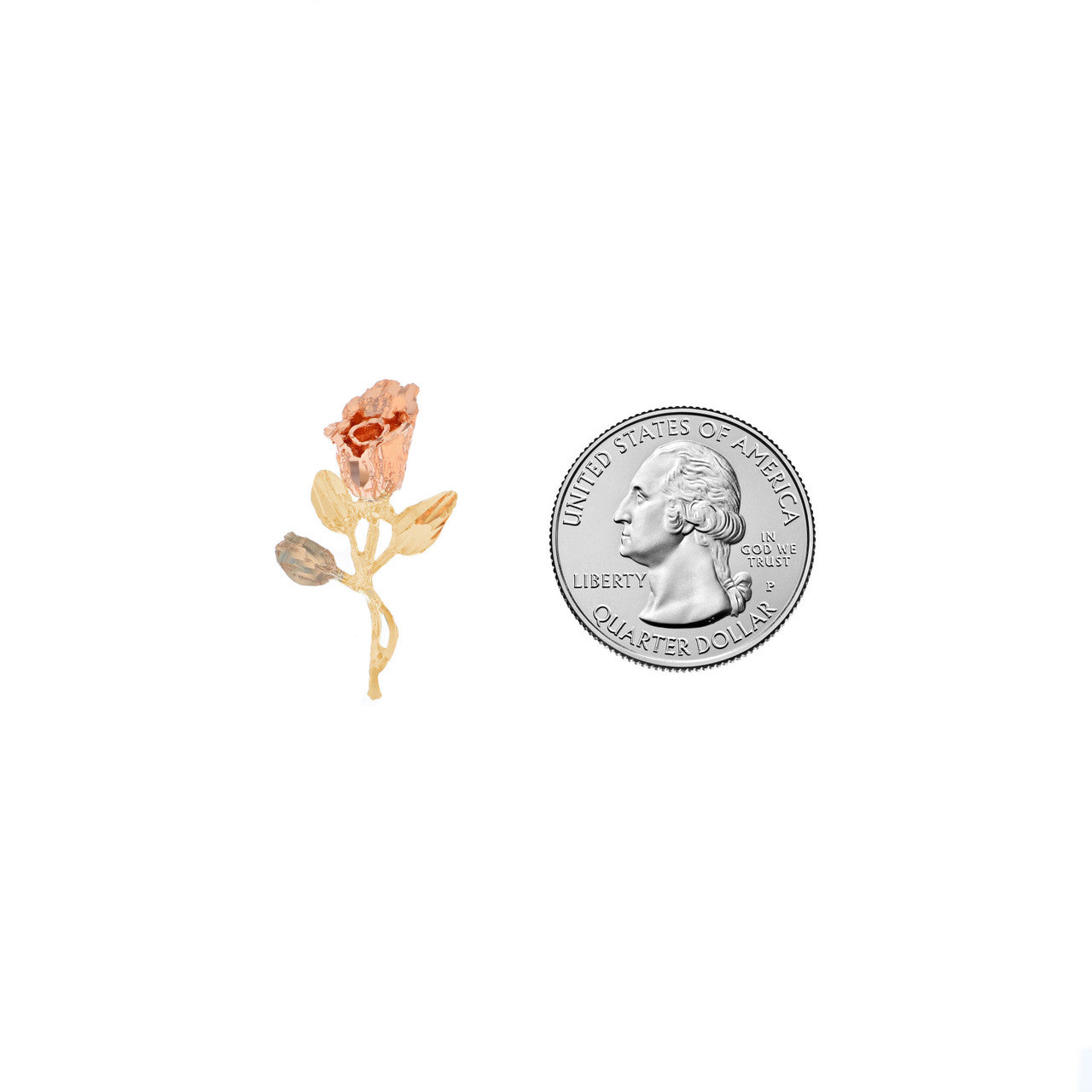 10k Multi-Tone Gold Large Rose Womens Flower Slide Pendant (P13363)