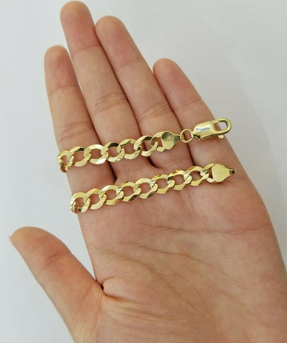 9MM Solid 14k Yellow Gold Cuban Link Bracelet 8" 9" REAL Mens Lobster, Necklace - Reva Jeweler