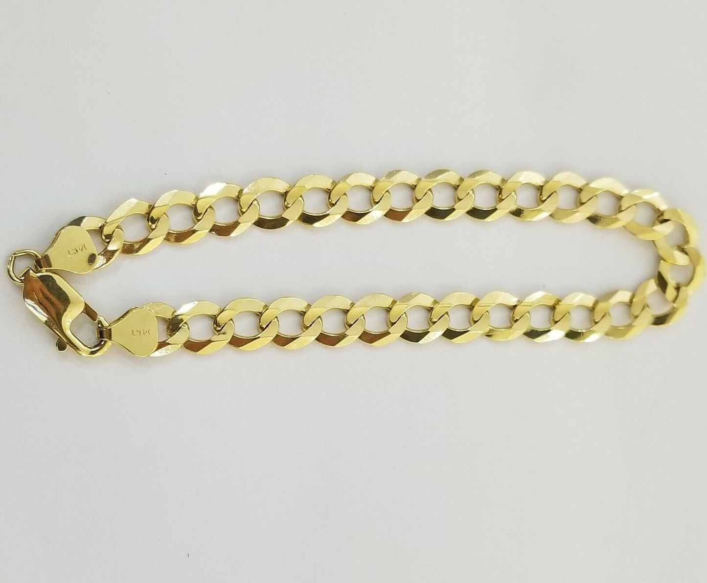 9MM Solid 14k Yellow Gold Cuban Link Bracelet 8" 9" REAL Mens Lobster, Necklace - Reva Jeweler