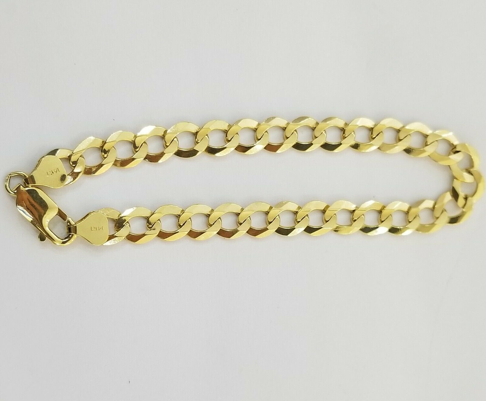 9MM Solid 14k Yellow Gold Cuban Link Bracelet 8" 9" REAL Mens Lobster, Necklace - Reva Jeweler
