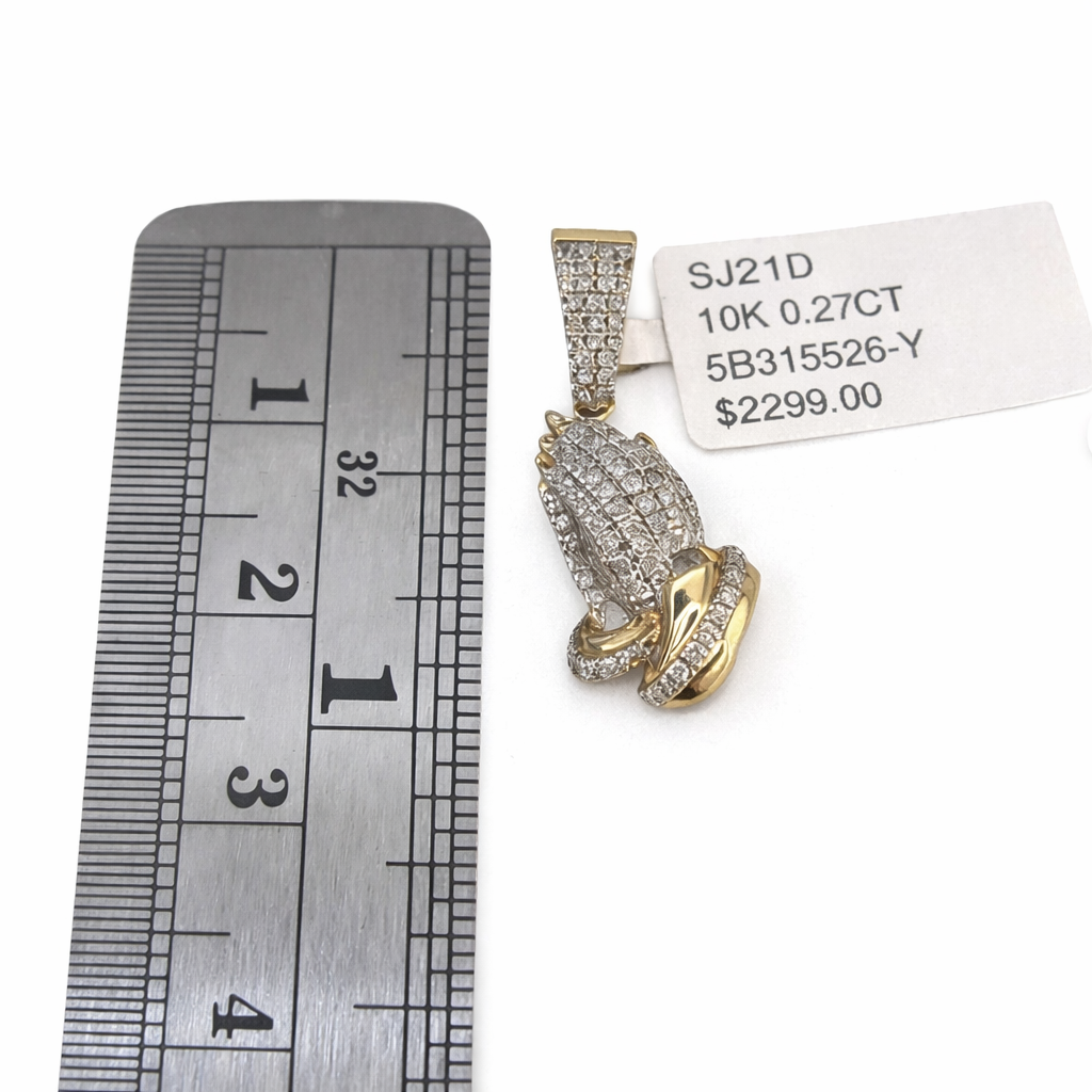 Close-Up Praying Hands Pendant