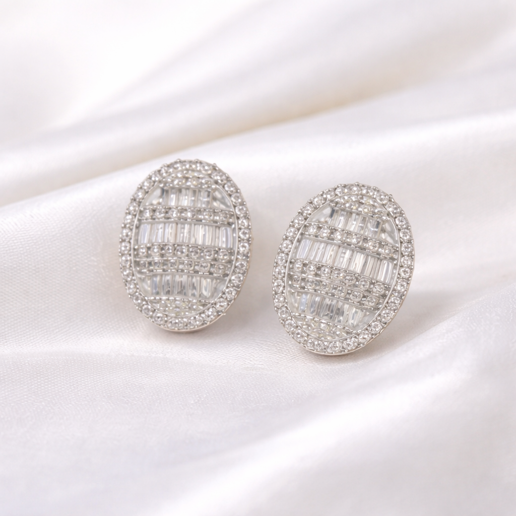 10k Yellow Gold Oval Earrings Real Diamond Screw-Back Women Men Studs