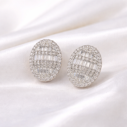 10k Yellow Gold Oval Earrings Real Diamond Screw-Back Women Men Studs