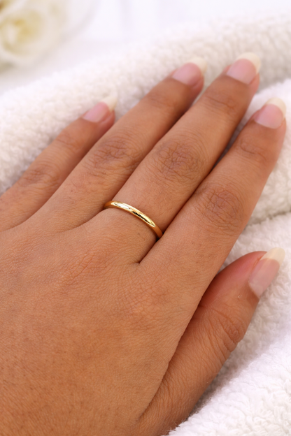 Solid 10k Yellow Gold Band Ladies Ring 4mm Size 6 For Women Wedding / Engagement