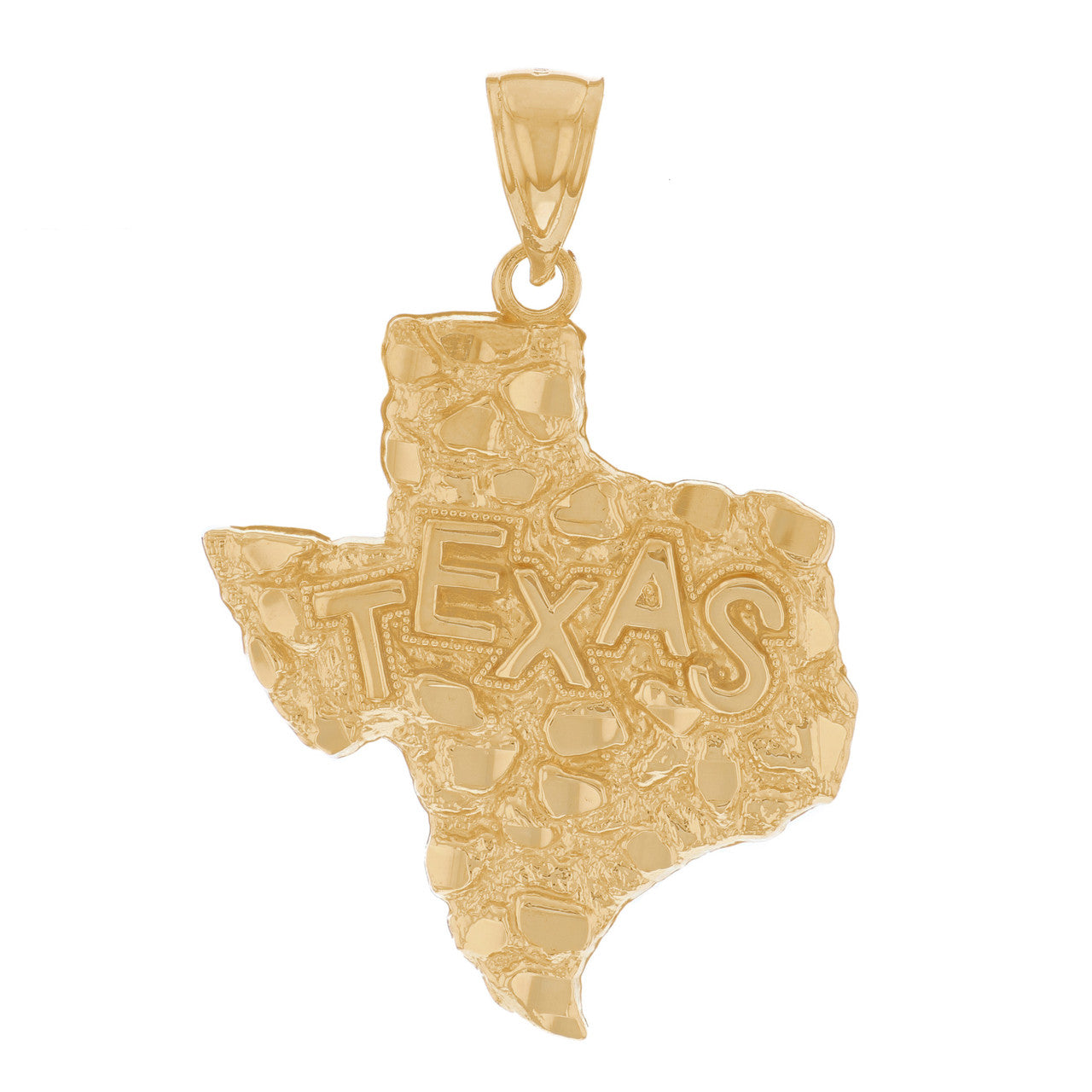 10k Yellow Gold Small Texas Mens Nugget Pendant (P12671)