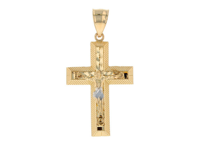 Eye-Catching Filigree Design and Diamond Cut Latin Crucifix Pendant (SKU# P11650)