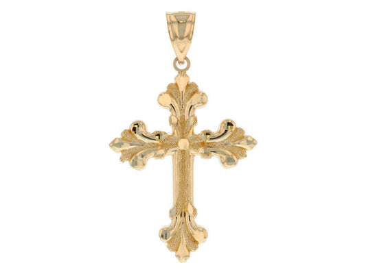 Eye-Catching Filigree Design and Diamond Cut Budded Cross Pendant (SKU# P11651)