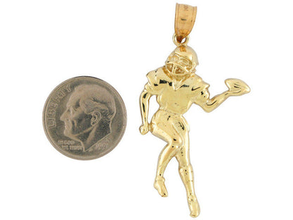 2.33cm Long Sporty Hockey Player Sport Charm Pendant 10k (P4914)