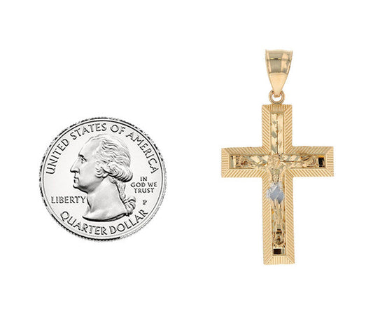 Eye-Catching Filigree Design and Diamond Cut Latin Crucifix Pendant (SKU# P11650)