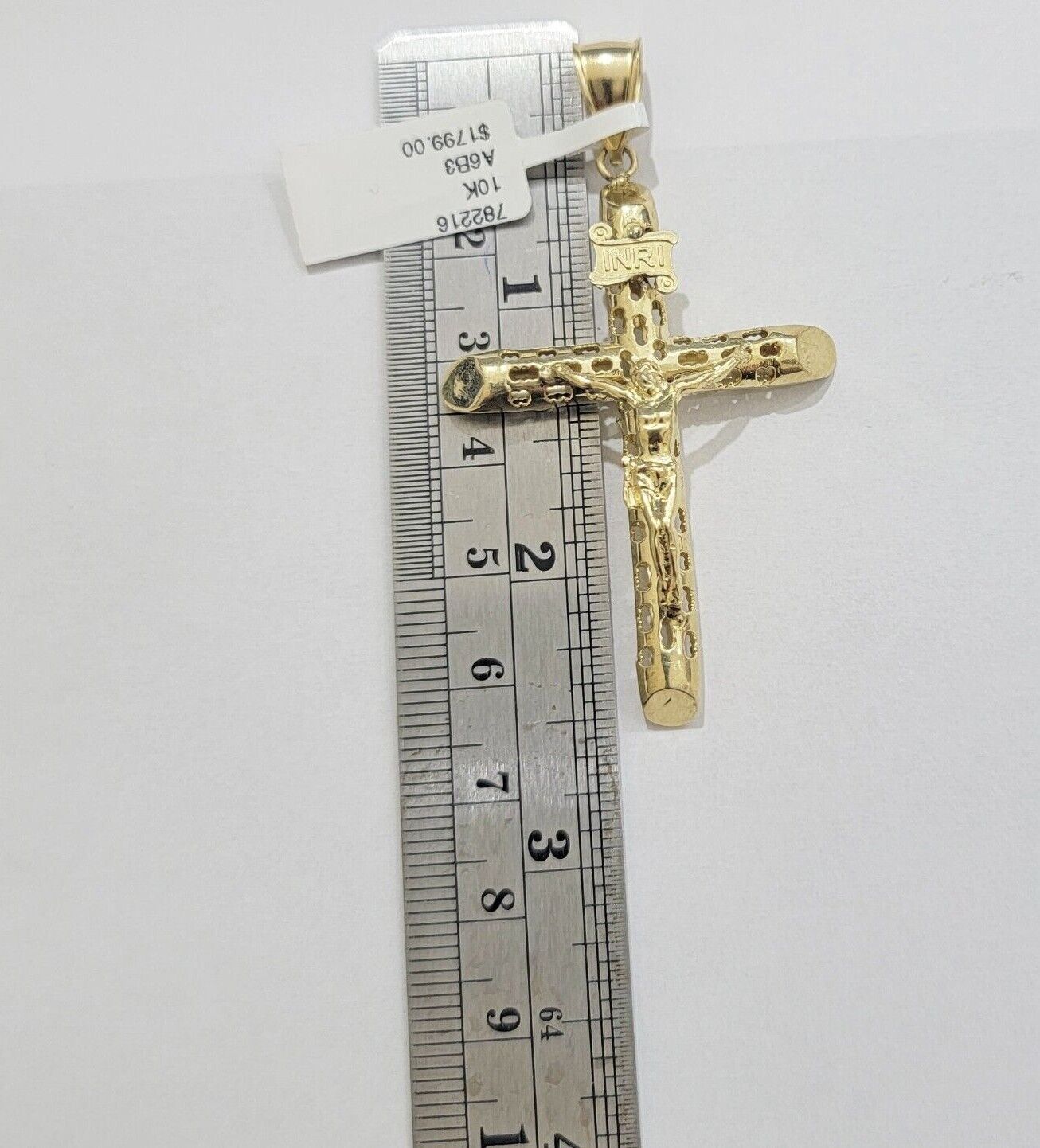 Byzantine chain and Cross charm pendant 10k Yellow Gold set 5mm Necklace 20" - 28" - Reva Jeweler