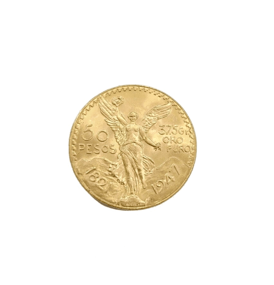 Centenario Coin 22k Solid Yellow Gold 50 Pesos 1947 Mexico/Mexican Coin Oro Puro - Reva Jeweler