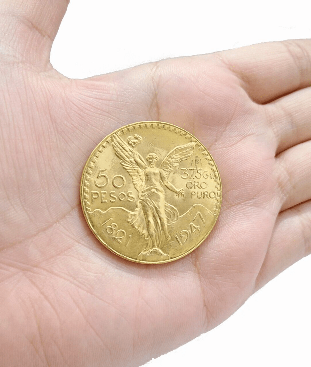 Centenario Coin 22k Solid Yellow Gold 50 Pesos 1947 Mexico/Mexican Coin Oro Puro - Reva Jeweler
