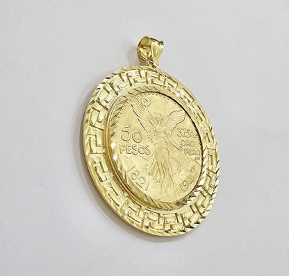 Centenario Coin Charm Solid 10k Yellow Gold 50 Pesos 1947 Centenaro With Bezel - Reva Jeweler