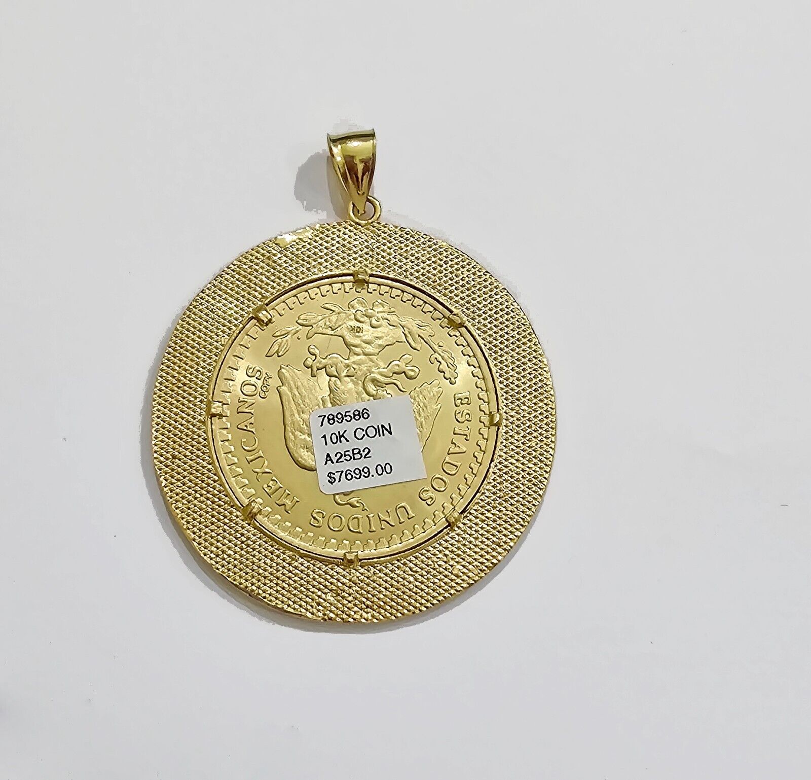 Centenario Coin Charm Solid 10k Yellow Gold 50 Pesos 1947 Centenaro With Bezel - Reva Jeweler