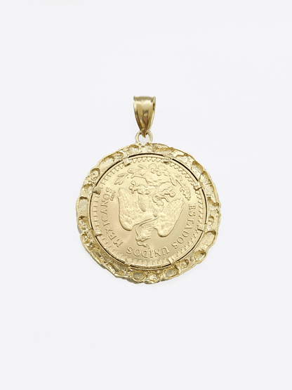 Centenario Coin Copy in Solid Yellow 14k Gold 50 Pesos 1947 Mexico/Mexican Coin - Reva Jeweler