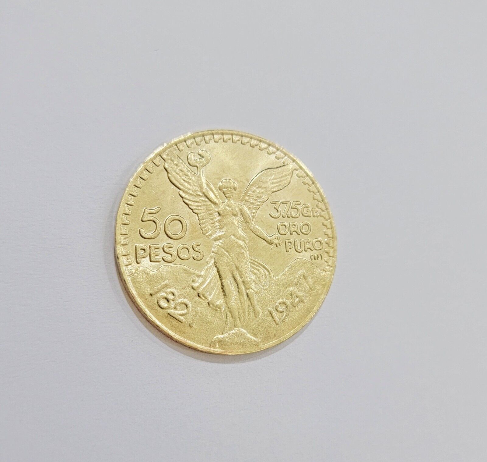 Centenario Coin Custom Solid 10k Yellow Gold 50 Pesos 1947 Mexico Mexican Coin - Reva Jeweler