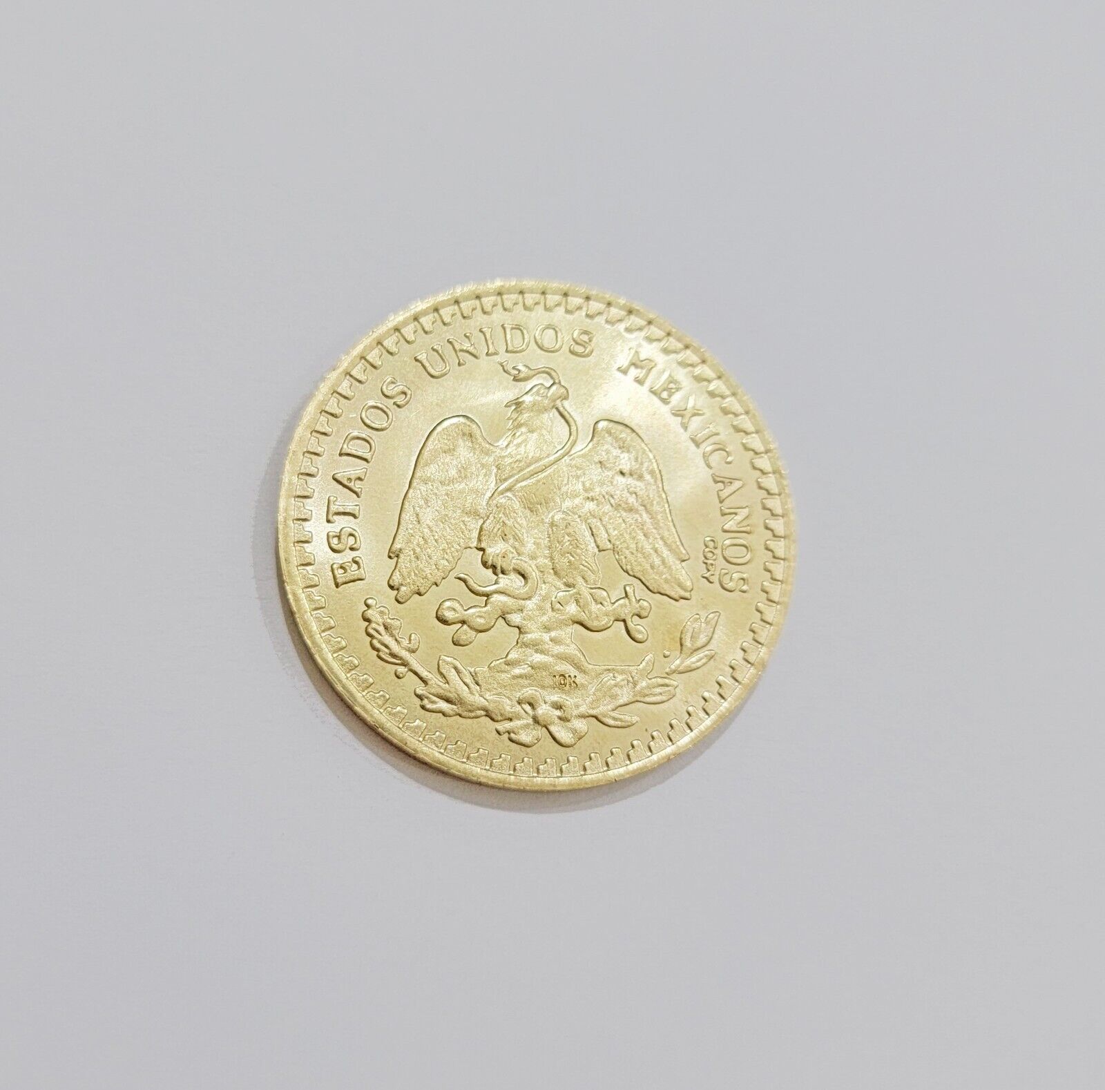 Centenario Coin Custom Solid Yellow 10k Gold 50 Pesos 1947 Mexico Mexican Coin - Reva Jeweler