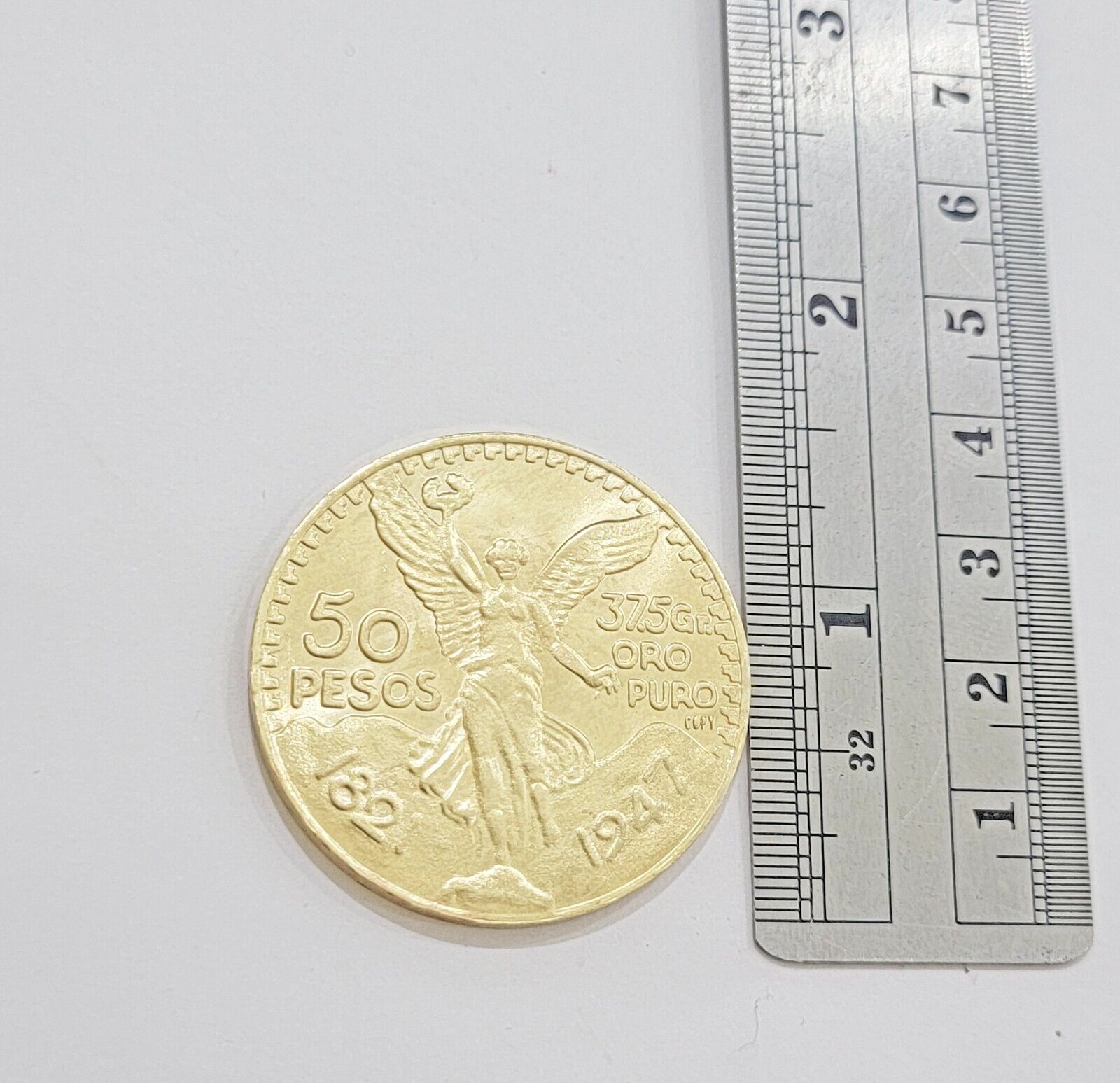 Centenario Coin Custom Solid Yellow 10k Gold 50 Pesos 1947 Mexico Mexican Coin - Reva Jeweler